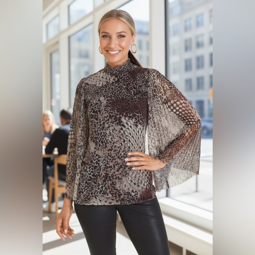 Chico’s Cheetah and Snake Print Top